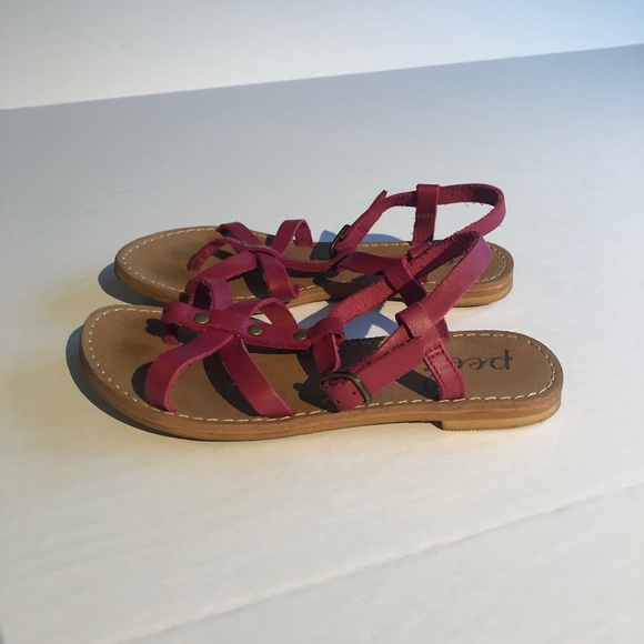 Peek Little Kids Fushcia Strappy Leather Sandals - Picture 4 of 7
